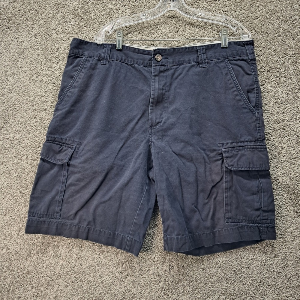 Merona Mens Navy Blue 100% Cotton Cargo Shorts Size‎ 38 Utility Pockets